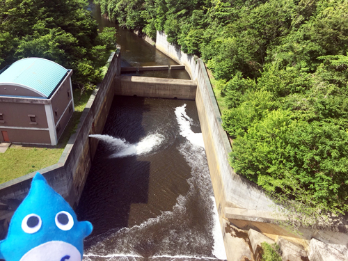 片倉ダムの放水写真